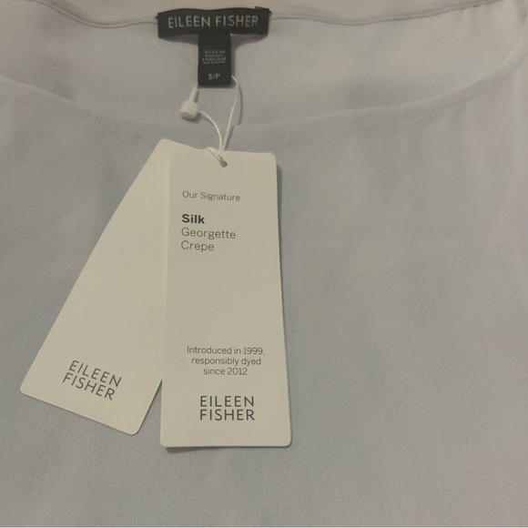 Eileen Fisher Silk Crepe Bateau Neck Tank - Picture 2 of 11